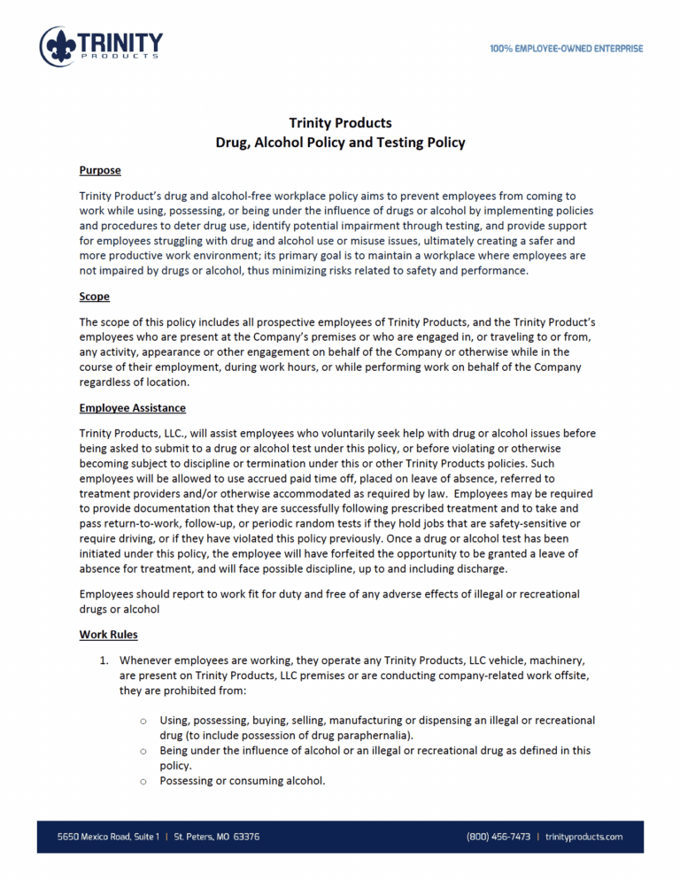 Drug Testing Policy 2026